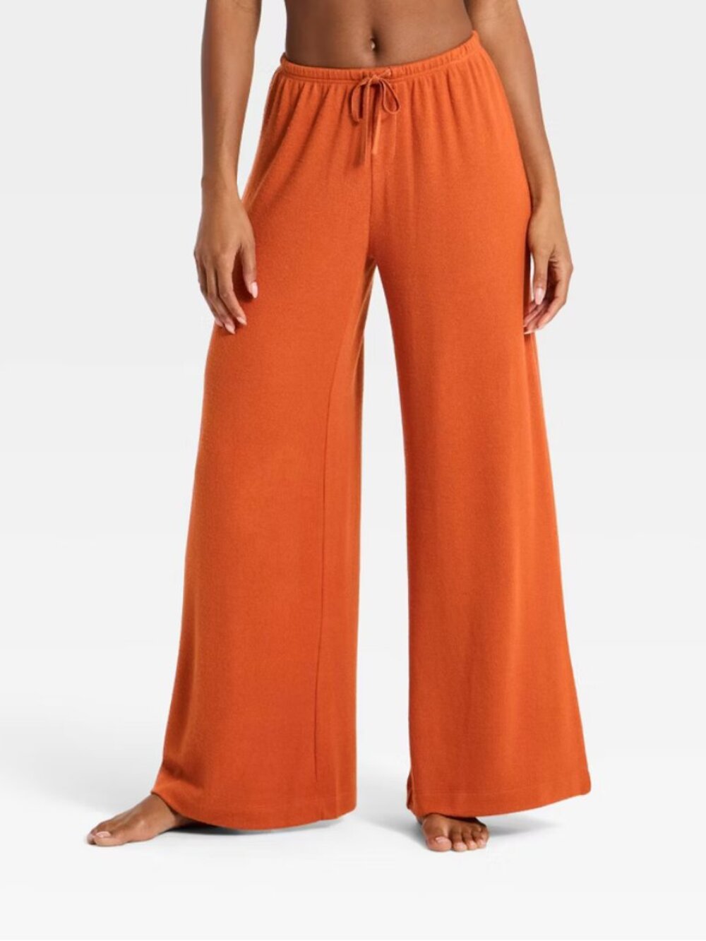 Women's Lightweight Hacci Wide Leg Pants - Auden Rust XXL